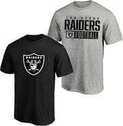 FANATICS Men's Fanatics Heather Gray/Black Las Vegas Raiders Big & Tall 2-Pack T-Shirt Set