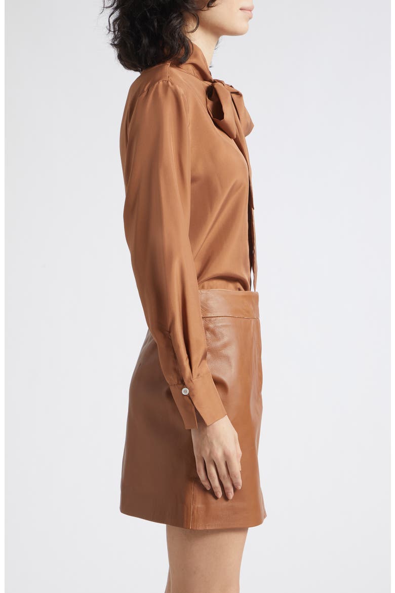 Leather Miniskirt, Alternate, color, TOBACCO BROWN
