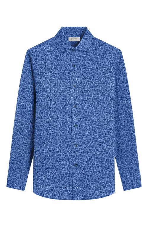 Bugatchi Devon Ooohcotton® Floral Button-up Shirt In Indigo
