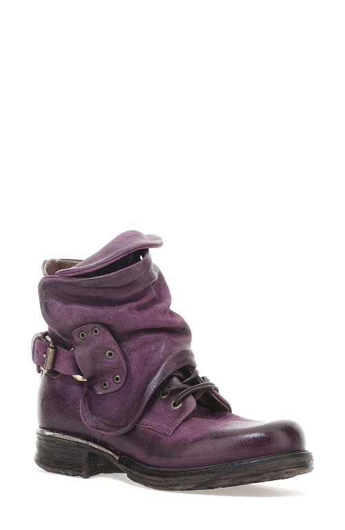 As98 A.s.98 Simon Ii Moto Bootie In Purple