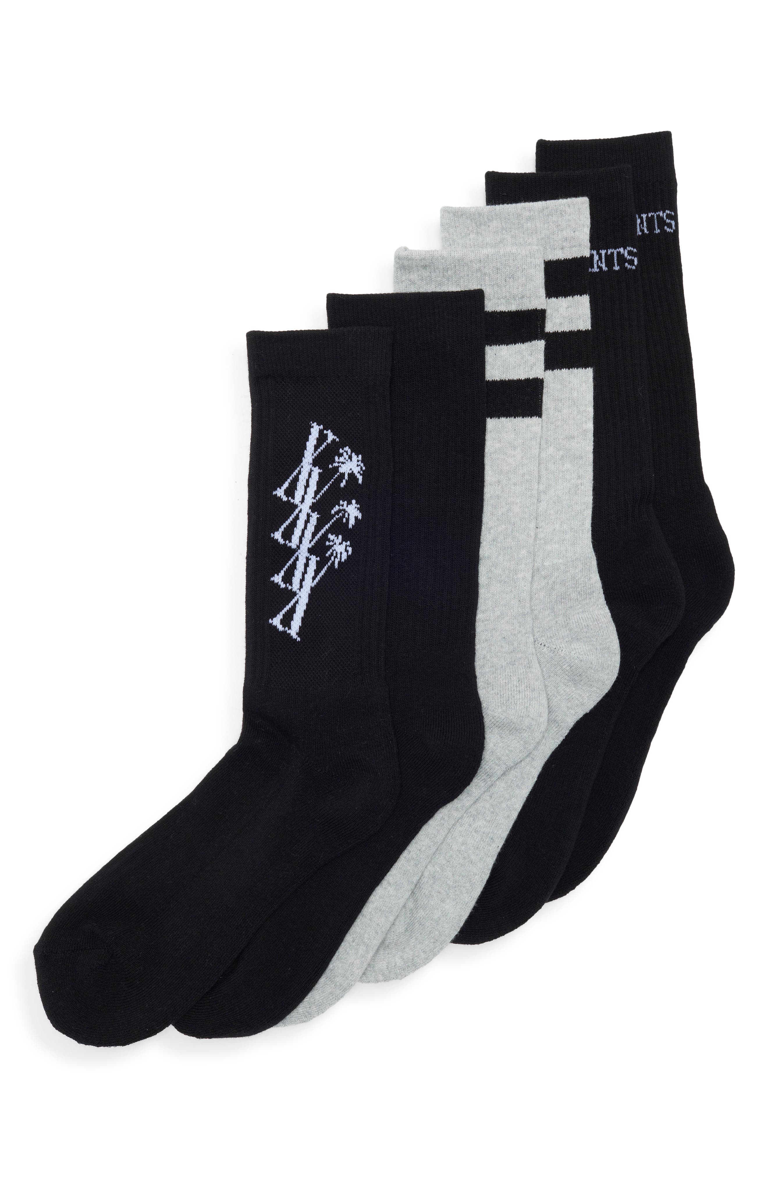 3-Pack Palm Tree Sport Crew Socks