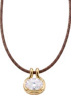 ARGENTO VIVO Braided Cord Cubic Zirconia Pendant Necklace