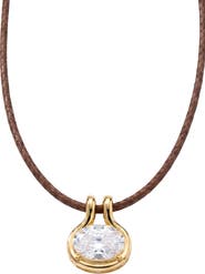 ARGENTO VIVO Braided Cord Cubic Zirconia Pendant Necklace