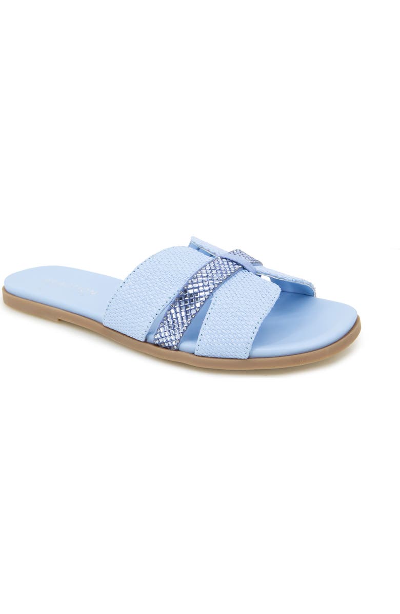 Kenneth Cole Reaction Whisp Rhinestone Slide Sandal, Main, color, Sky Blue Weave