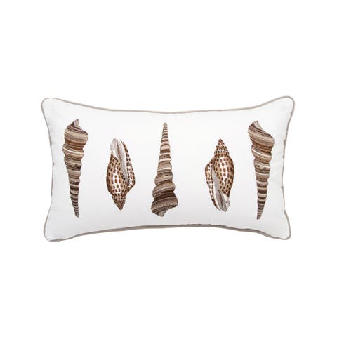 Shell Neutrals Indoor/Outdoor Lumbar White Pillow