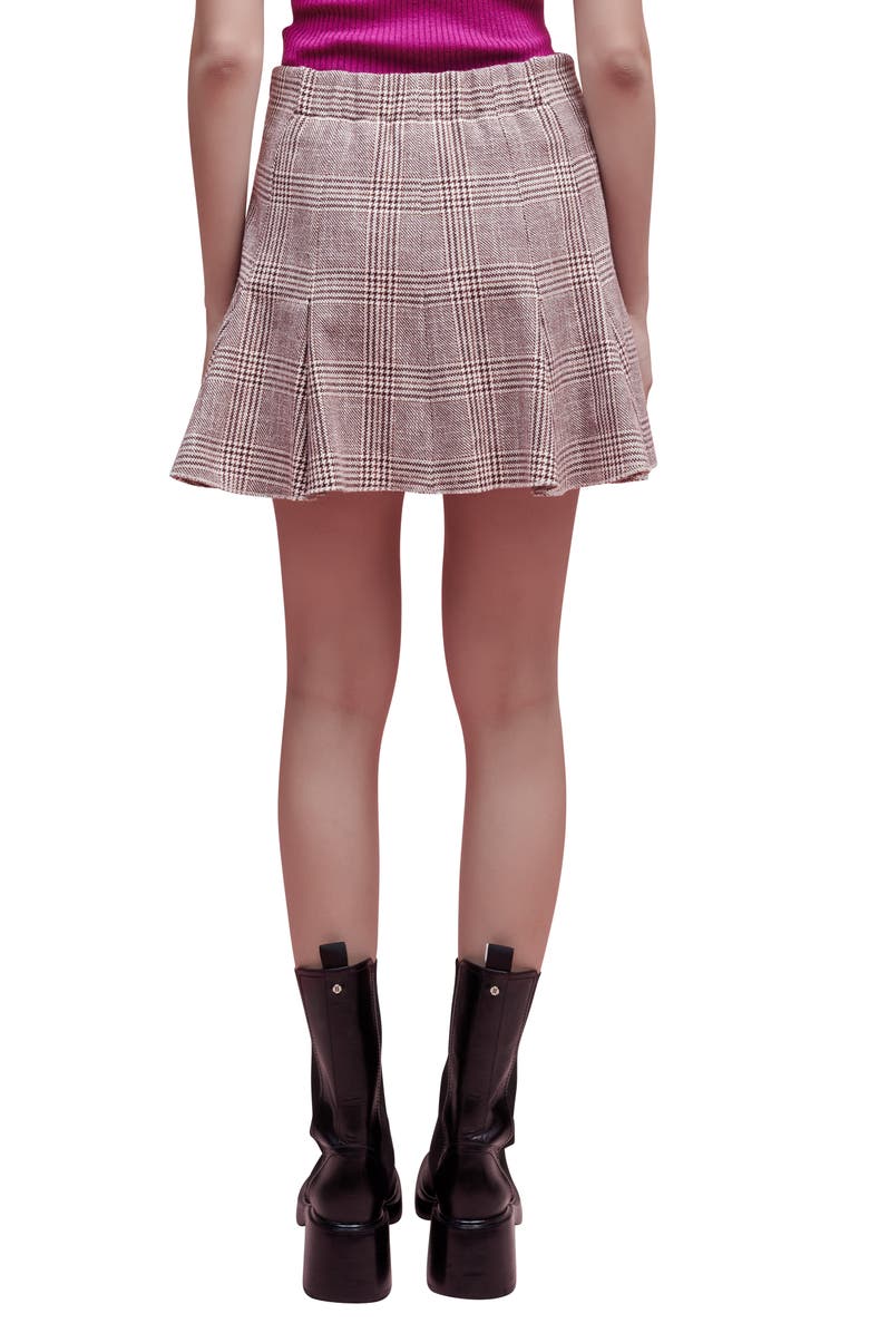 maje Jinone Plaid Miniskirt, Alternate, color, Bordeaux