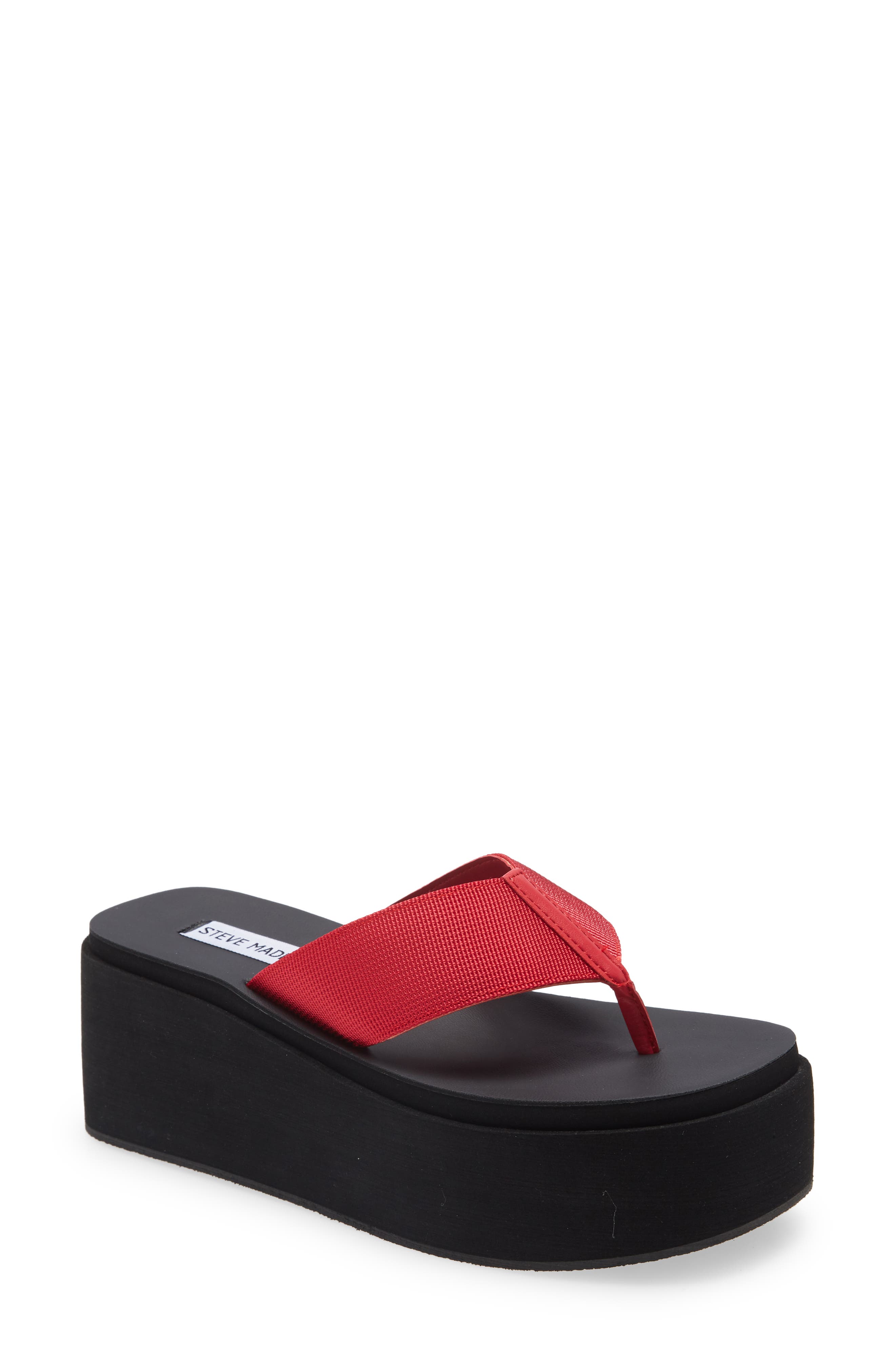 Platform Flip Flop, Main, color, RED