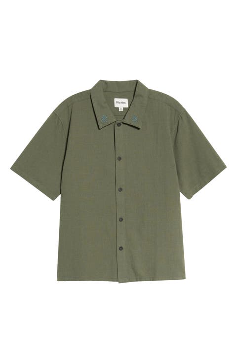 Grange Cropped Linen & Cotton Button-Up Shirt