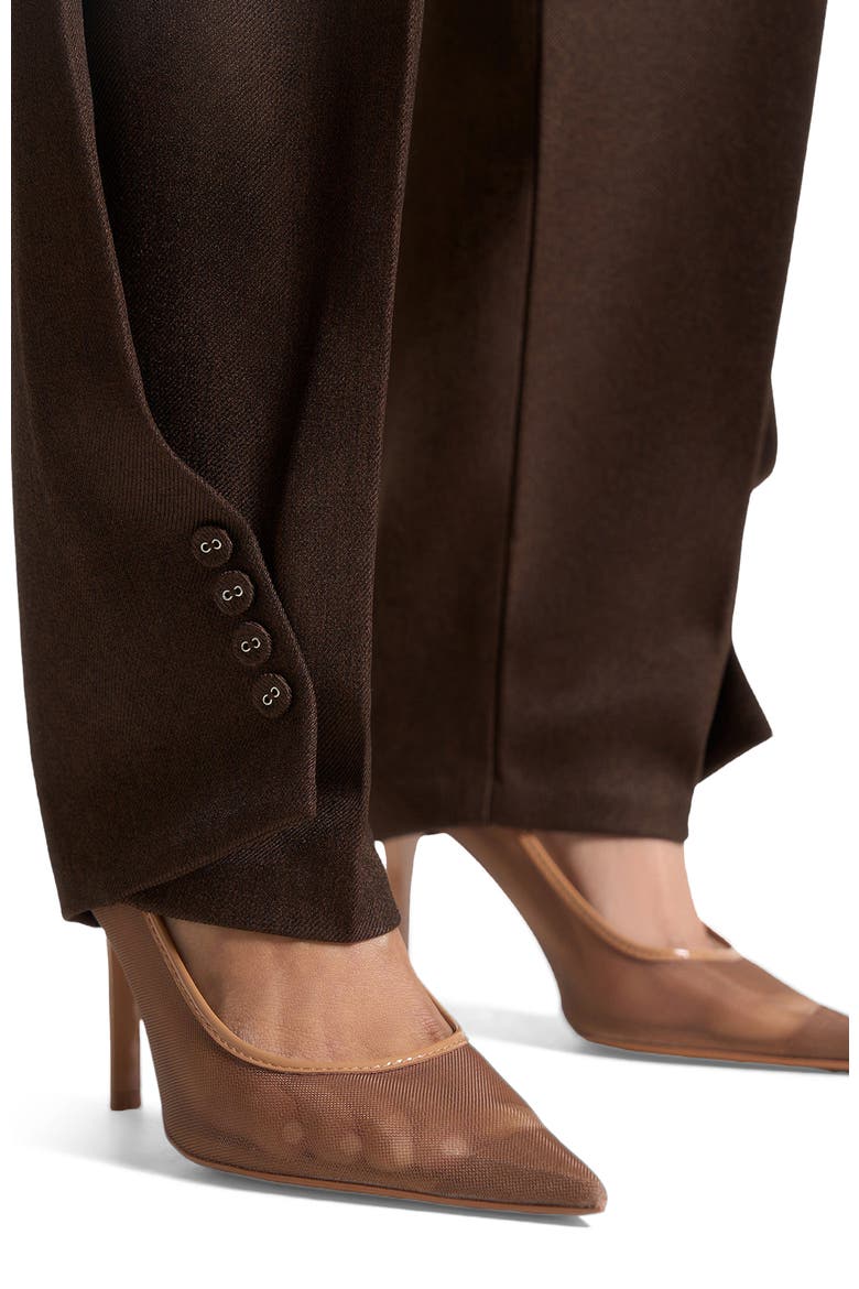 Sophie Twist Leg Tailored Trousers, Alternate, color, Brown