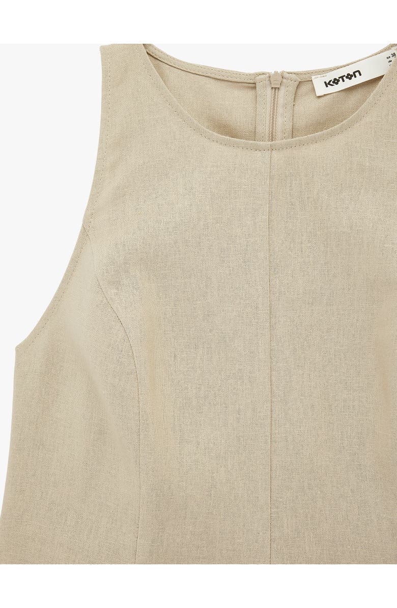 Koton Sleeveless Linen Blend Top with Flare, Alternate, color, Mink
