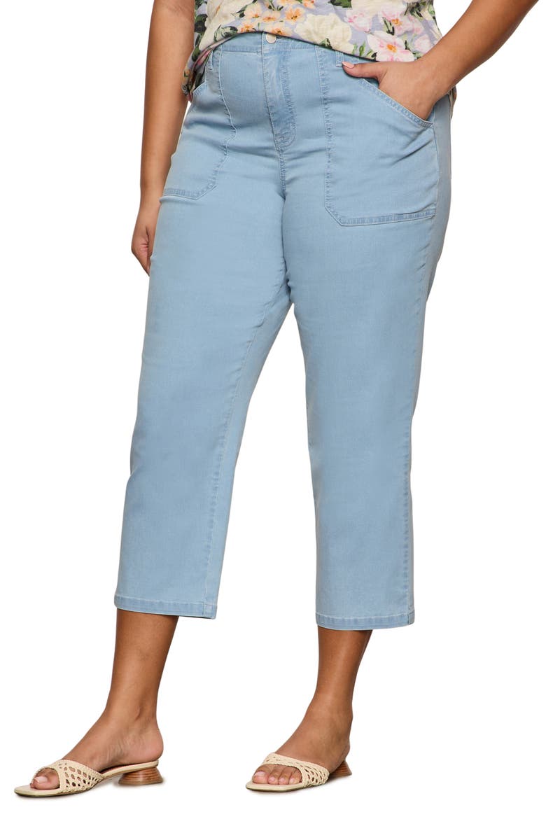 Retreat Mid Rise Crop Straight Leg Pants, Main, color, SKYLINE BLUE