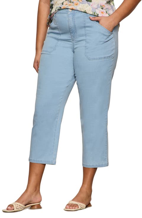 Retreat Mid Rise Crop Straight Leg Pants (Plus)