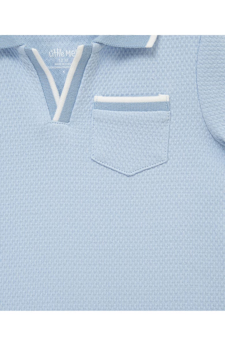 Little Me Organic Cotton Polo & Shorts Set, Alternate, color, Blue