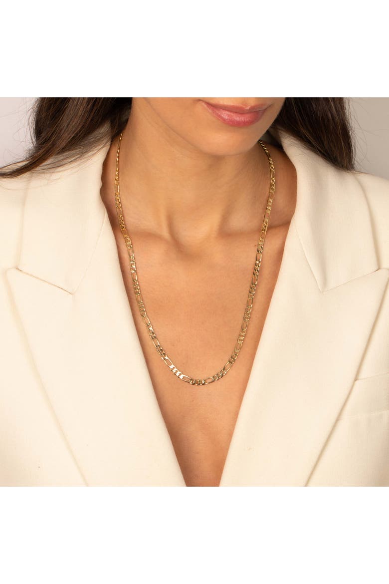 Chunky Figaro Chain Necklace, Alternate, color, Gold