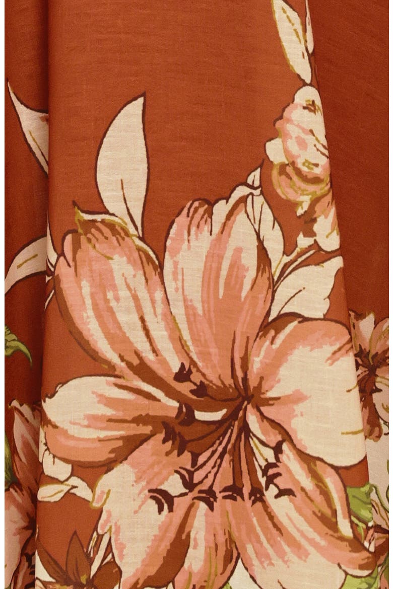 Floral Print Sleeveless Maxi Dress, Alternate, color, TERRACOTTA