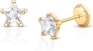 Tiny Blessings 14K Gold Shining Star Stud Screw Back Earrings