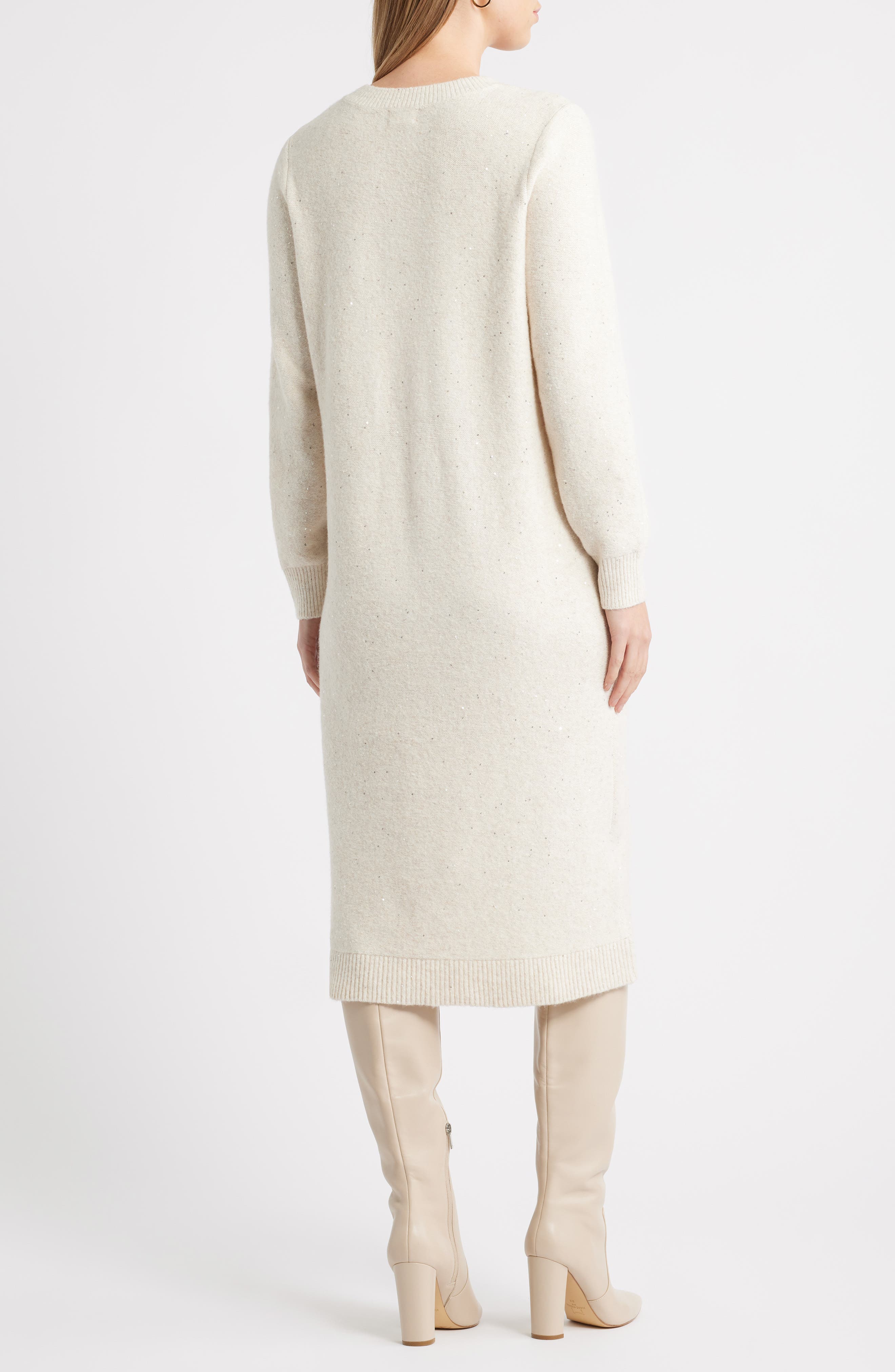 Sequin Long Sleeve Sweater Dress - image 4