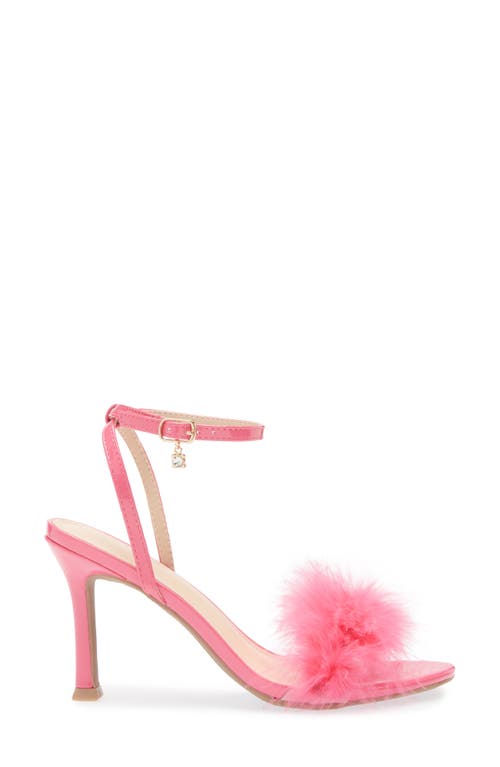 Wild Diva Lounge Safina Faux Fur Heel Sandal In Pink