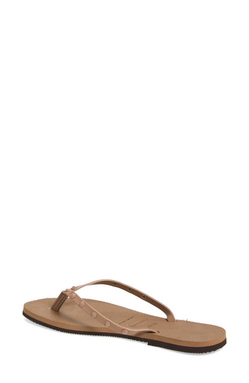 Havaianas You Spikes Flip Flop In Gold