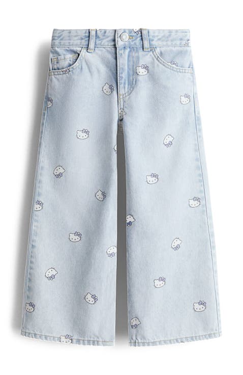 Printed Wide Leg Jeans