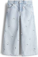 H&M Printed Wide Leg Jeans