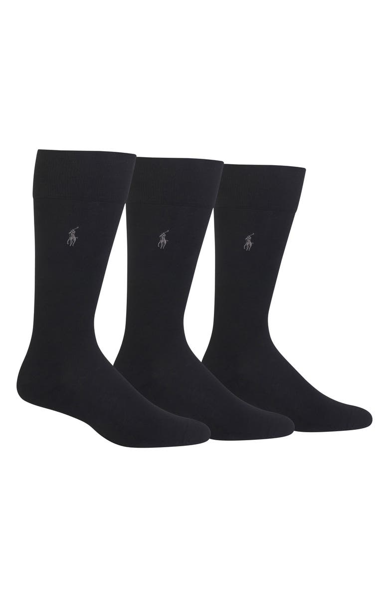 Polo Ralph Lauren Assorted 3-Pack Supersoft Socks, Main, color, 