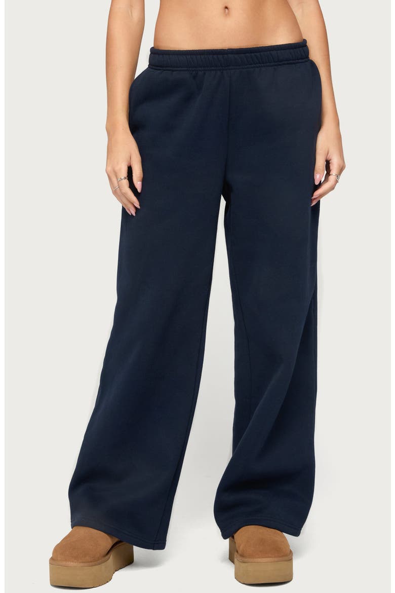 Miss Edikted Wide Leg Sweatpants, Main, color, NAVY