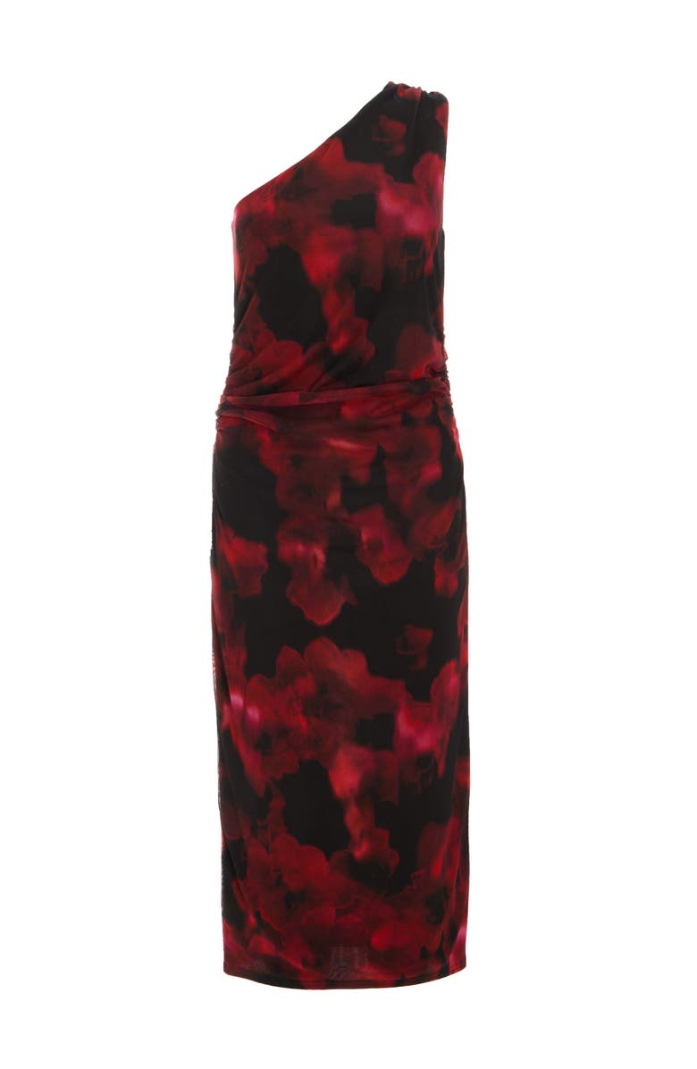 QUIZ Mesh Floral One Shoulder Maxi Dress, Alternate, color,