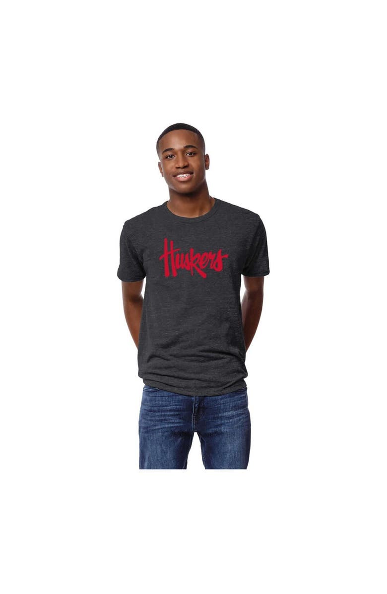 LEAGUE COLLEGIATE WEAR Men's League Collegiate Wear Charcoal Nebraska Huskers Victory Falls Tri-Blend T-Shirt, Main, color, 