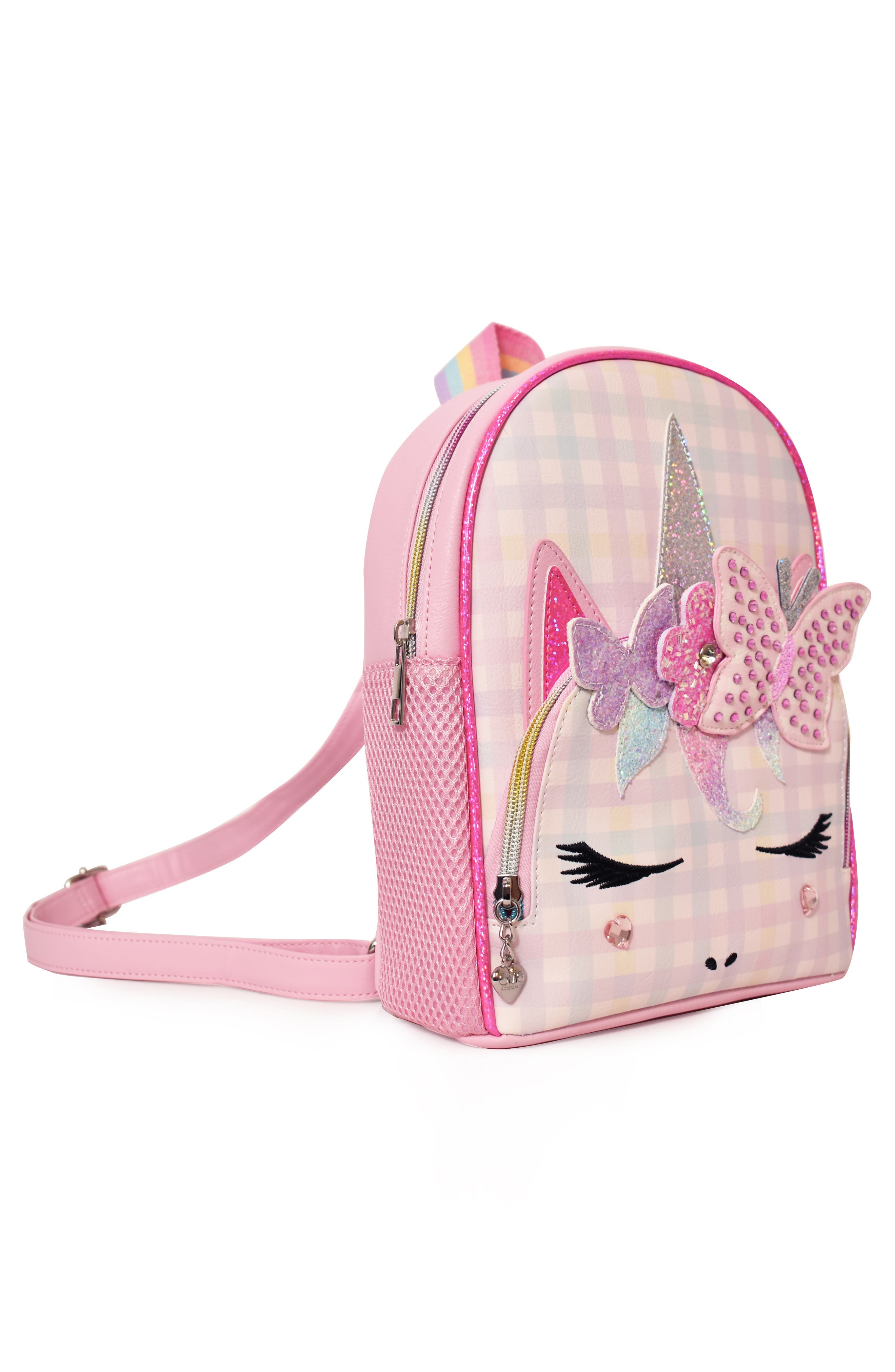 OMG Accessories Kids' Miss Gwen Gingham Mini Backpack, Alternate, color, 