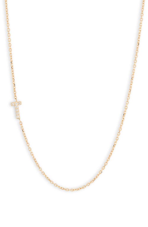 Anzie Love Letter Pavé Diamond Initial Pendant Necklace in Gold-T 