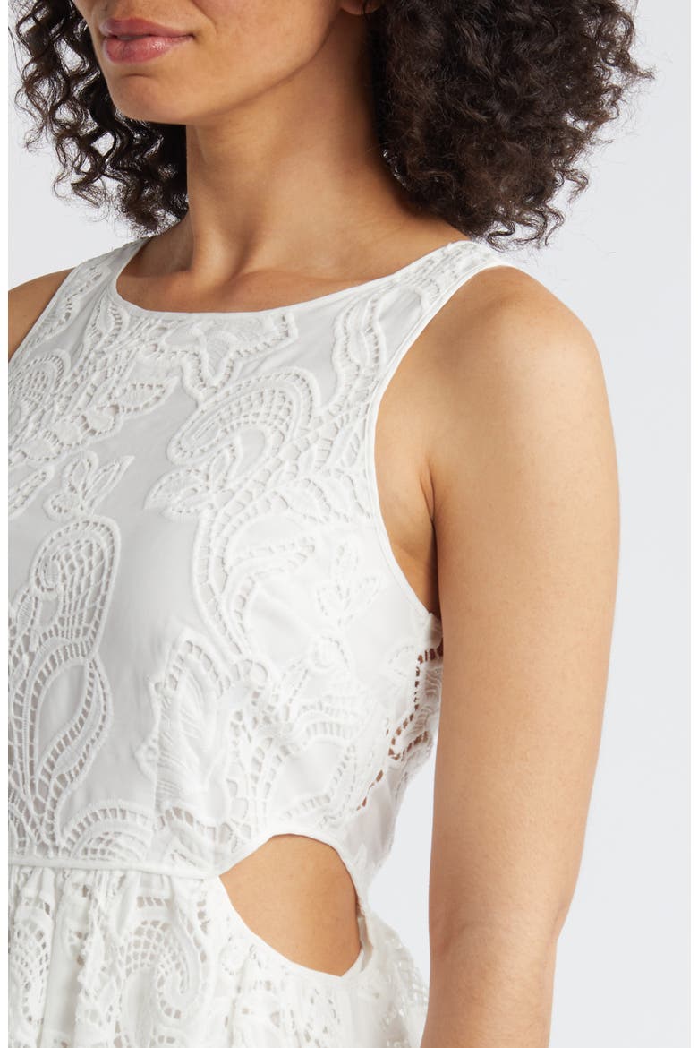 Bouquet Eyelet Maxi Dress, Alternate, color, WHITE