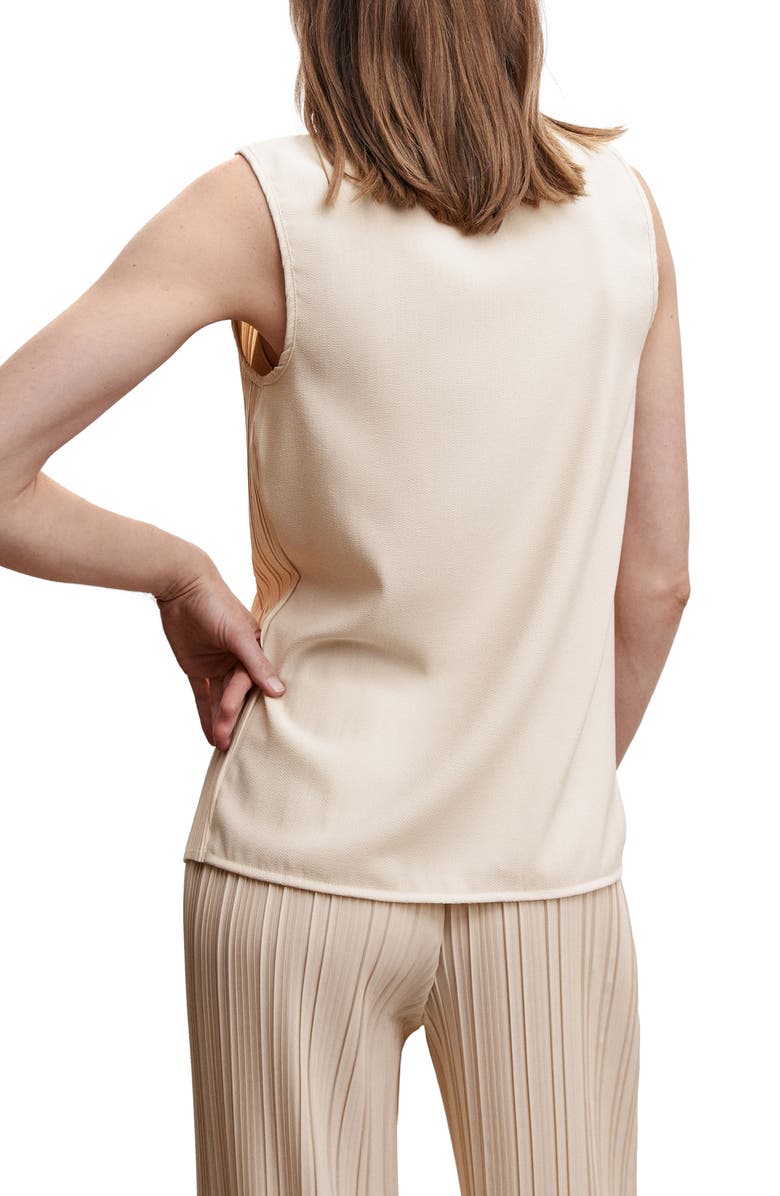 MANGO Pleated Sleeveless Top, Alternate, color, 