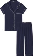 Eberjey Gisele Short Sleeve Cropped Pajamas