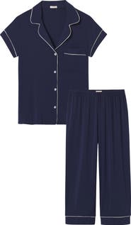 Eberjey Gisele Short Sleeve Cropped Pajamas
