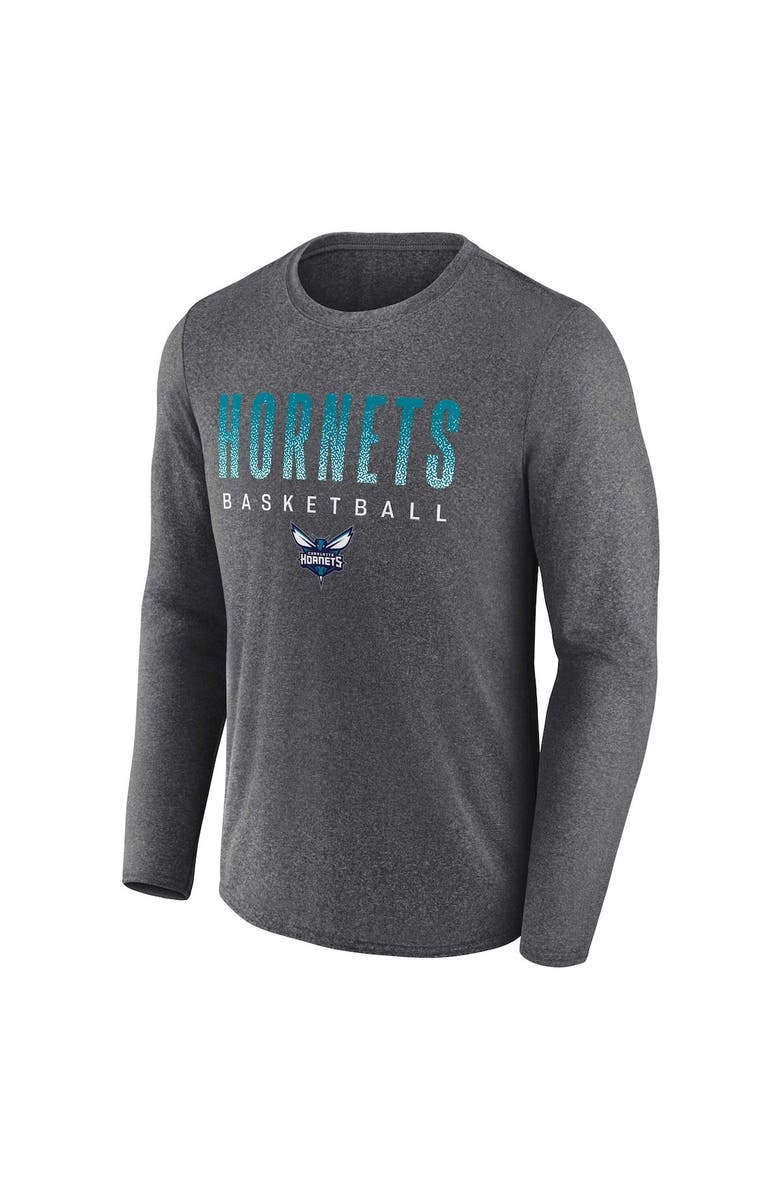 FANATICS Men's Fanatics Branded Heathered Charcoal Charlotte Hornets Where Legends Play Iconic Practice Long Sleeve T-Shirt, Alternate, color,