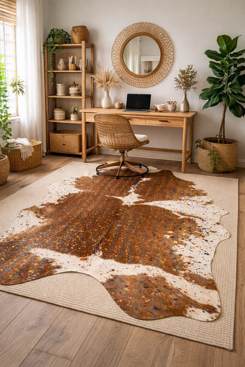 Eco Hides RH Rugs Luma Metallic Color Cowhide Rug 8'1" × 6'8", Alternate, color, Metallic Color