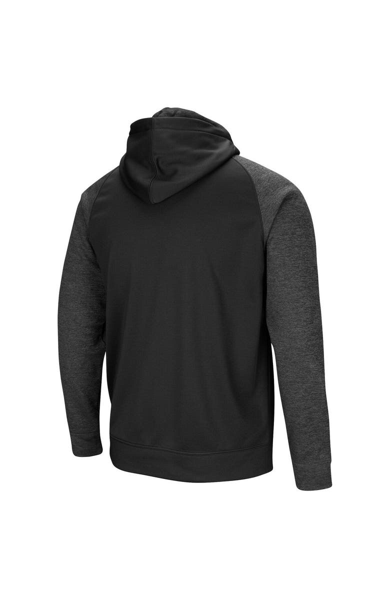 COLOSSEUM Men's Colosseum Black Pitt Panthers Blackout 3.0 Tonal Raglan Full-Zip Hoodie, Alternate, color, Black