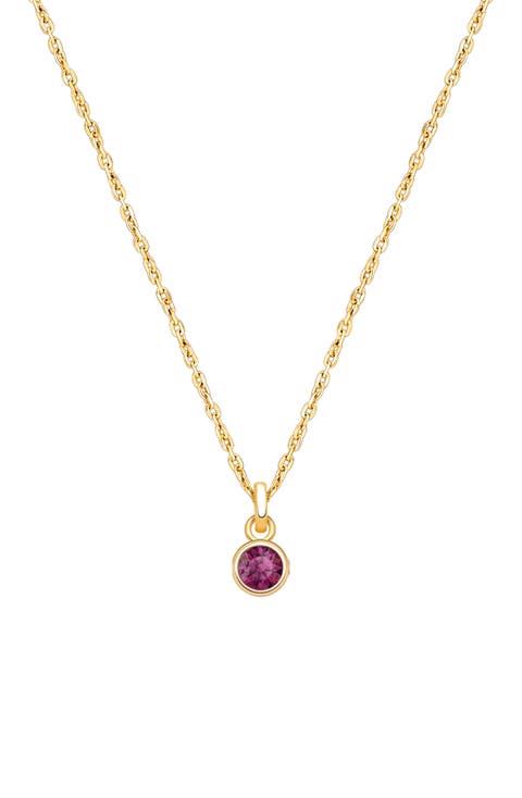 14K Gold Birthstone 12-14" Necklace