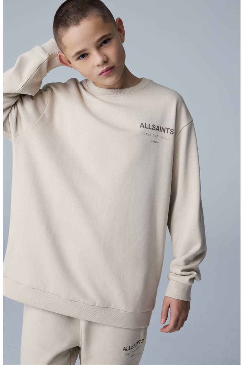 Kids' Underground Oversize Crewneck Sweatshirt, Alternate, color, NEUTRAL