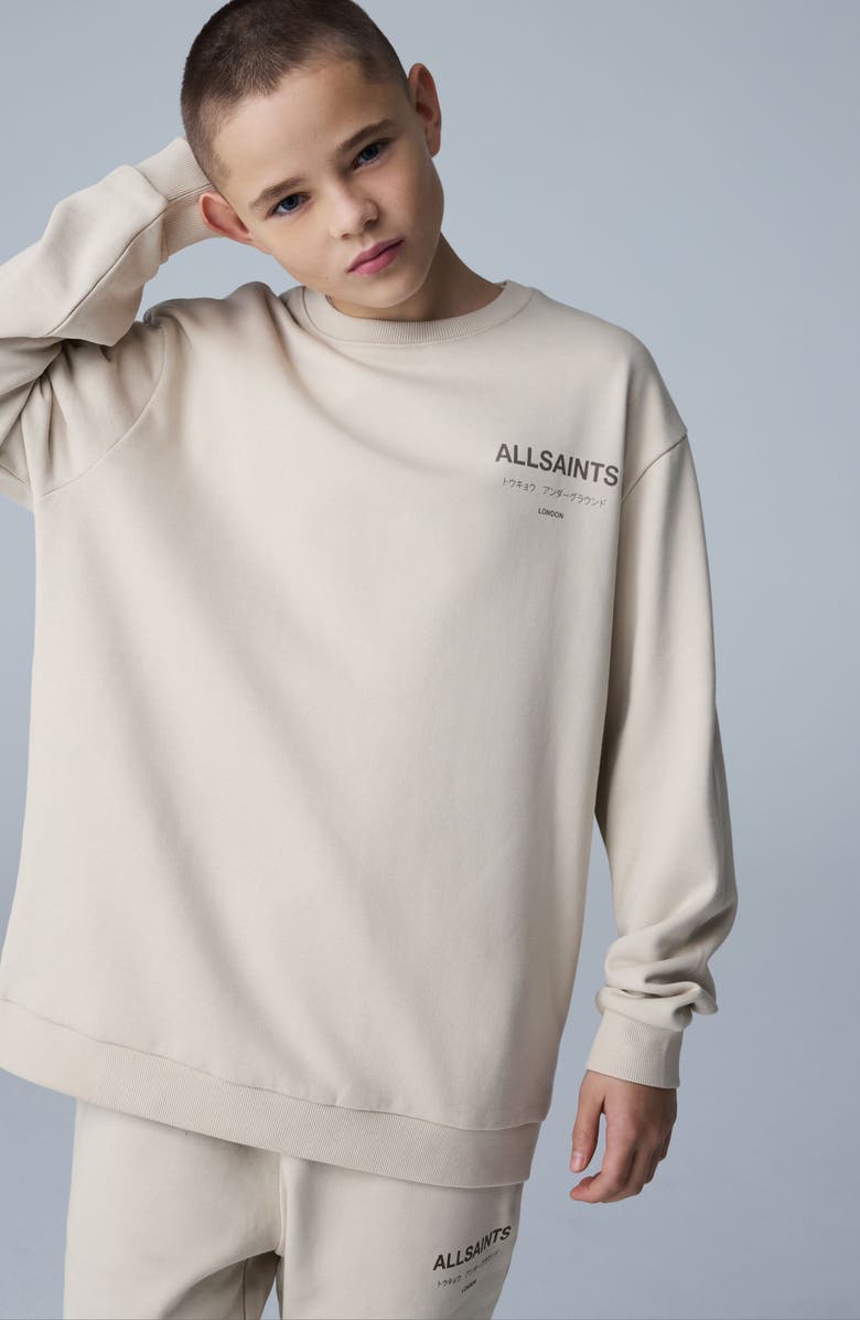 smALLSAINTS by ALLSAINTS Kids' Underground Oversize Crewneck Sweatshirt, Alternate, color, Neutral