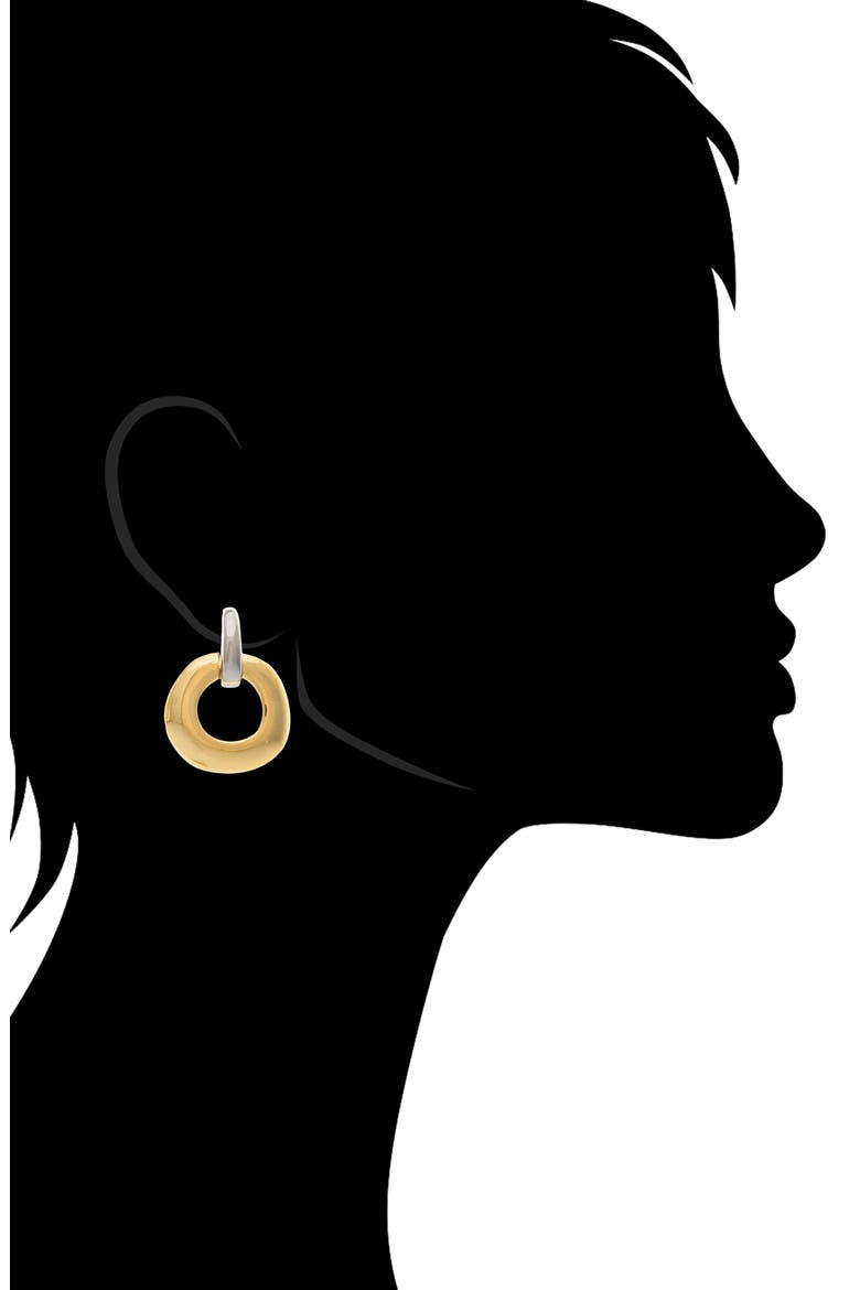 Two-Tone Doorknocker Drop Earrings, Alternate, color, GOLD