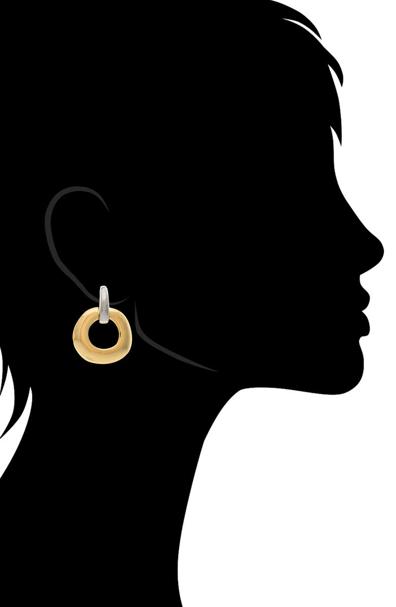 RIVKA FRIEDMAN Two-Tone Doorknocker Drop Earrings, Alternate, color, Gold