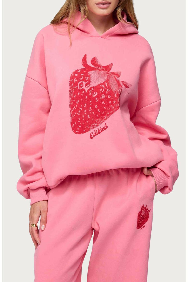 Strawberry Babe Hoodie, Main, color, PINK