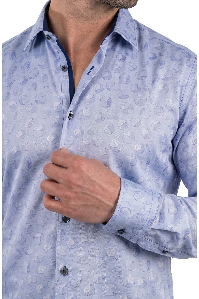 Fibonacci Contemporary Fit Button-Up Shirt, Alternate, color, GREY
