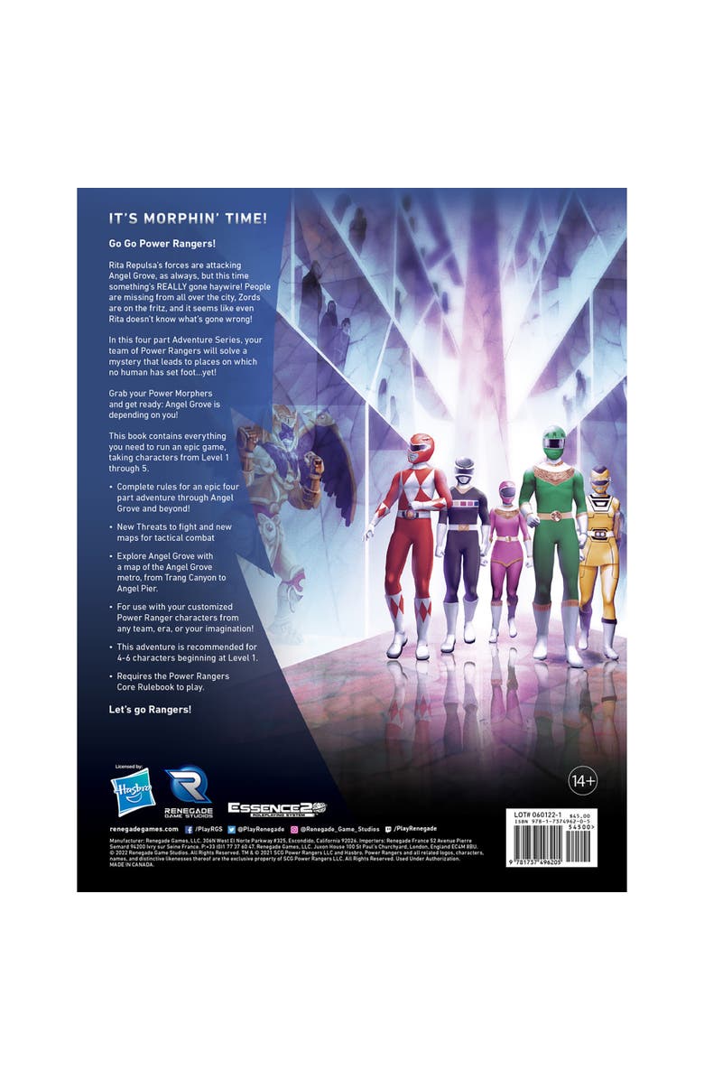 Renegade Game Studios Power Rangers RPG Adventures in Angel Grove Hardcover Adventure Book, Alternate, color, Multicolored