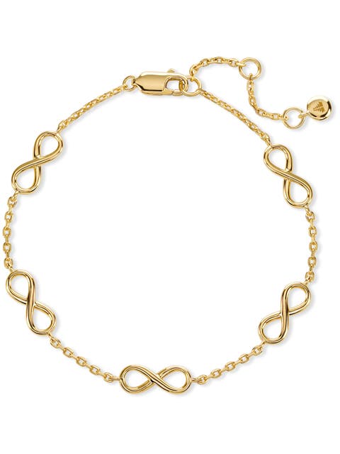 Infinity Five-Charm Chain Bracelet in Gold Plated Sterling Silver