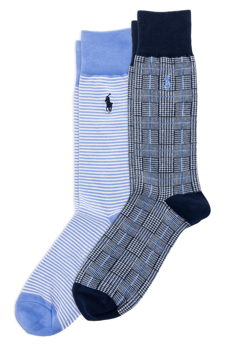 Polo Ralph Lauren Assorted 2-Pack Dress Socks, Main, color, Navy
