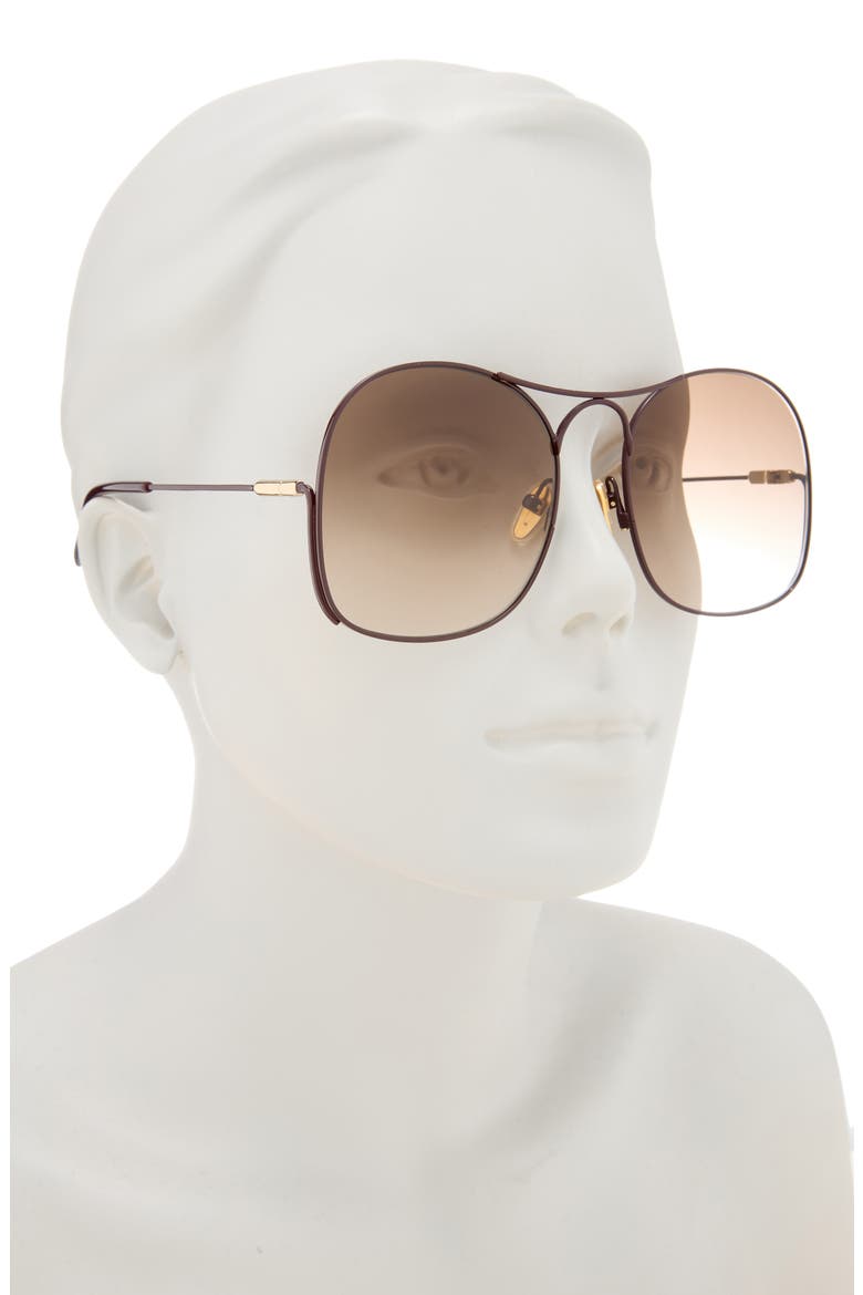 59mm Oversize Sunglasses, Alternate, color, BURGUNDY BURGUNDY BROWN