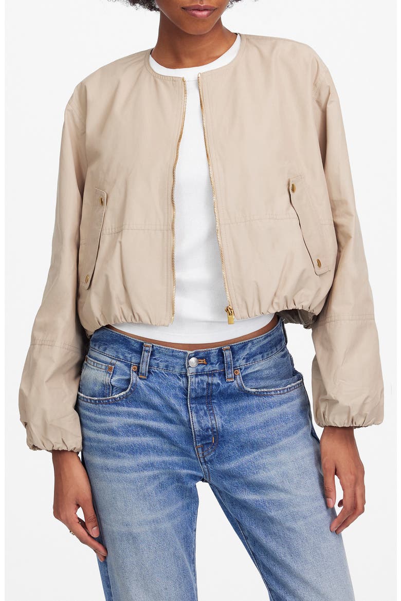 Bubble Sleeve Bomber Jacket, Main, color, KHAKI